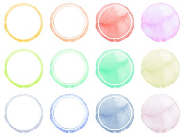 El kümesi suluboya daire kare çizilmiş.