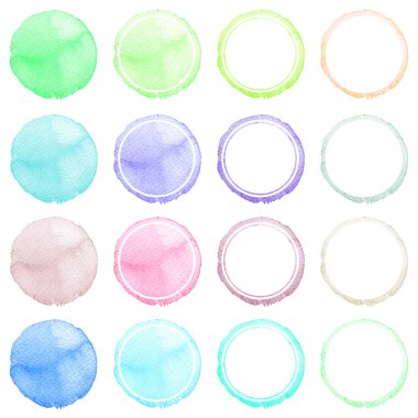 El kümesi suluboya daire kare çizilmiş.