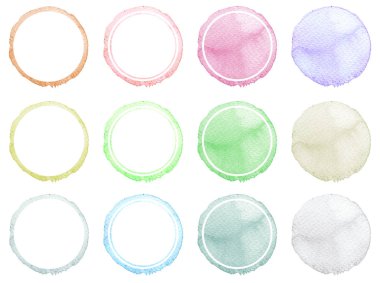 El kümesi suluboya daire kare çizilmiş.