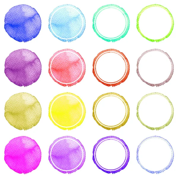 El kümesi suluboya daire kare çizilmiş.