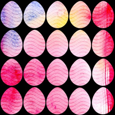 Paskalya yumurtaları el çekilmiş suluboya desenle.