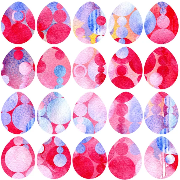 Hand drawn watercolor pattern with Easter eggs. — Stock Photo, Image