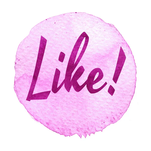 Beyaz bir arka plan üzerinde pembe, mor suluboya daire gibi kelime ile izole.