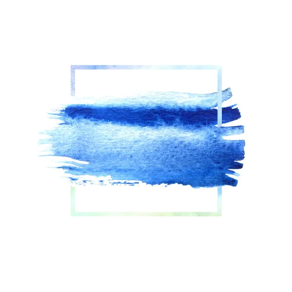 Pinceladas aquarela azul com espaço para o seu próprio texto — Fotografia de Stock