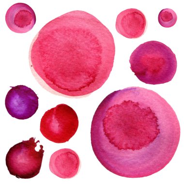 Suluboya daire doku. Yuvarlak elemanları tasarımı için. Renkli Daireler çizilmiş arka plan el