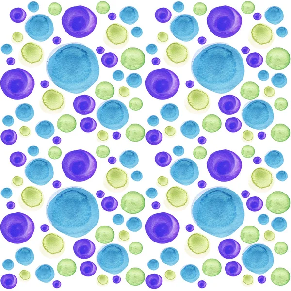 Watercolor circle pattern. Round elements for design. Colored circles hand drawn background