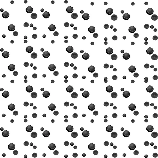 El patrón abstracto de los círculos de acuarela de colores grises diferentes tamaños. Formas geométricas redondas simples dispersas aleatoriamente — Foto de Stock