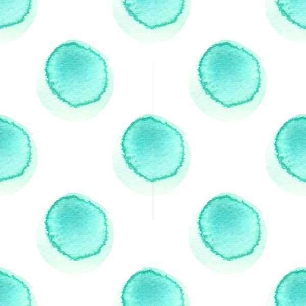 Abstrakt mönster med akvarell cirklar i nyanser mint blå och vit. Hand dras prickiga. Struktur för textil, inslagning papper, gratulationskort, inbjudan, tapeter — Stockfoto