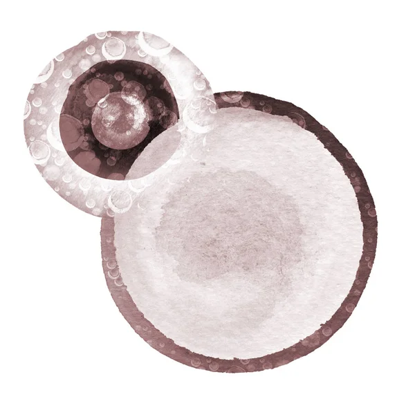 Composición abstracta círculos de acuarela en tonos de marrón y blanco. La plantilla con espacio vacío — Foto de Stock