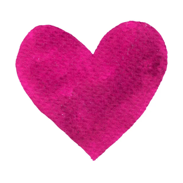 Akvarell festett lila szív — Stock Fotó