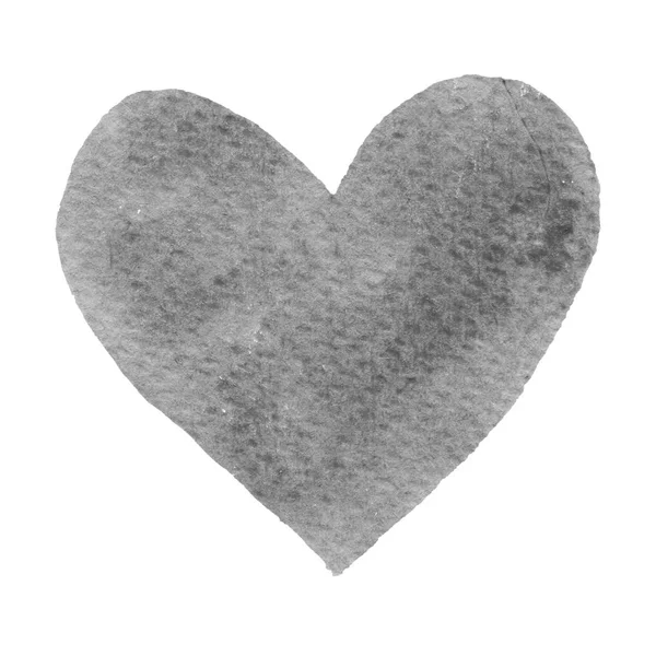 Corazón gris pintado acuarela — Foto de Stock