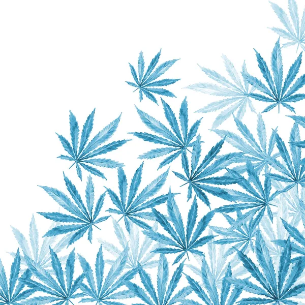 Crowd of Cannabis leaves on white background — Stock Photo, Image