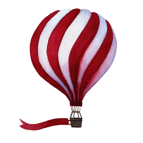Suluboya sıcak hava balonu. — Stok fotoğraf