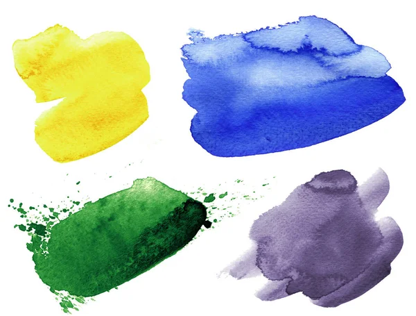 Conjunto de manchas aquarela coloridas — Fotografia de Stock