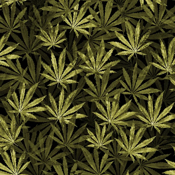 Mängden cannabis lämnar på svart bakgrund — Stockfoto