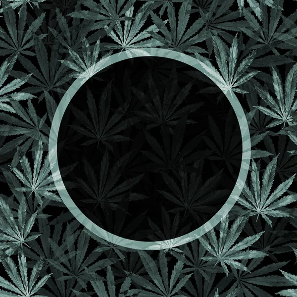 大麻の群衆は、黒い背景に葉します。 — ストック写真
