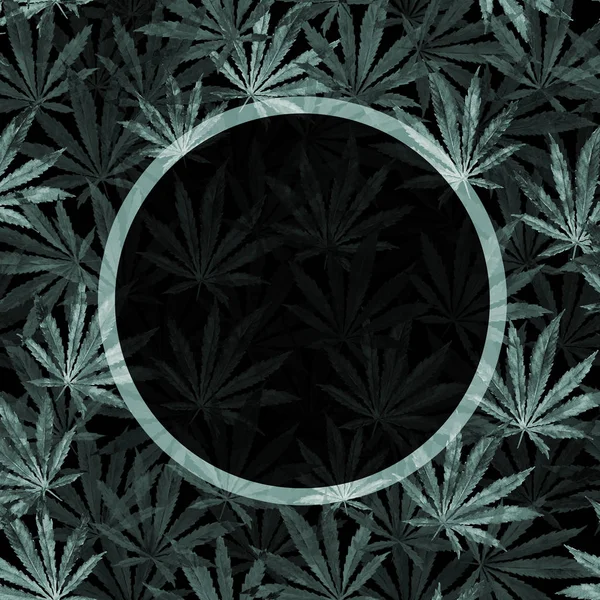 Crowd of Cannabis leaves on black background — Stock Photo, Image