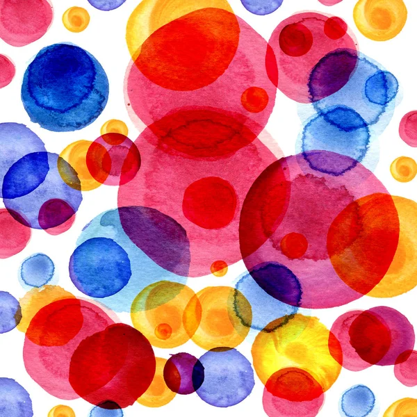 Watercolor circle pattern. Colored circles