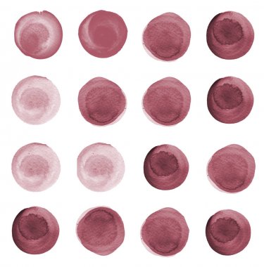 Kahverengi, kahve suluboya daireler kümesi