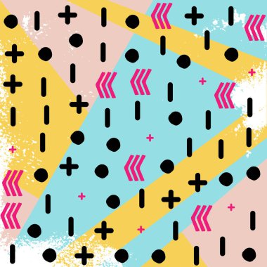 Retro memphis tarzı soyut geometrik desen.