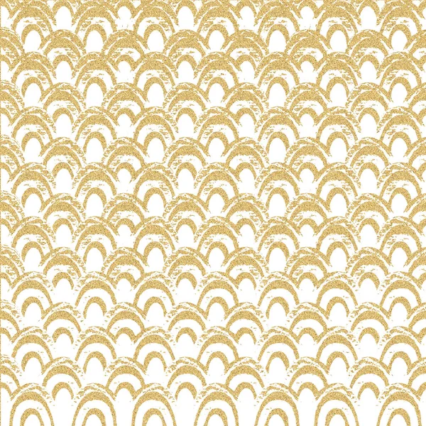 Abstract geometric pattern with gold glitter wave.