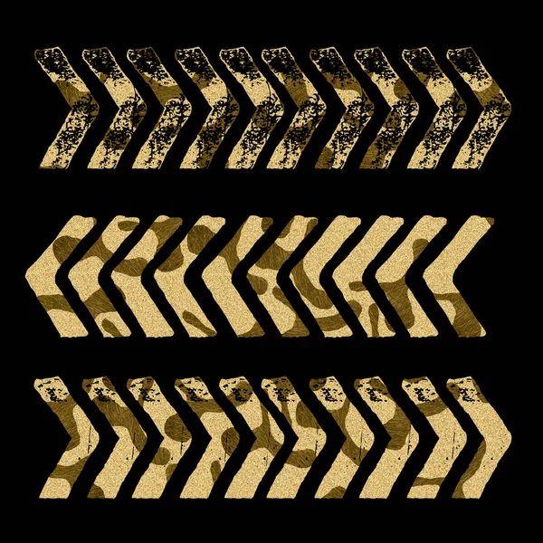 Gold Grunge Streifen und Pfeile. — Stockfoto