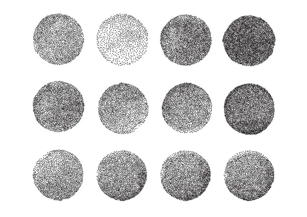 Ilustración vectorial de círculos punteados, forma redonda — Vector de stock