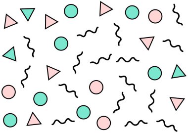 Retro memphis tarzı soyut geometrik desen.