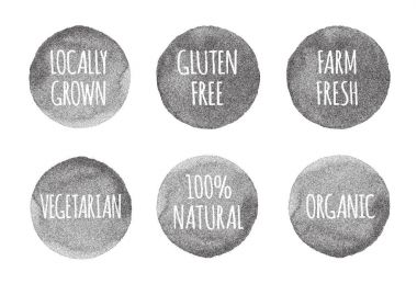 Doğal, organik gıda, biyo, eko etiket ve şekiller