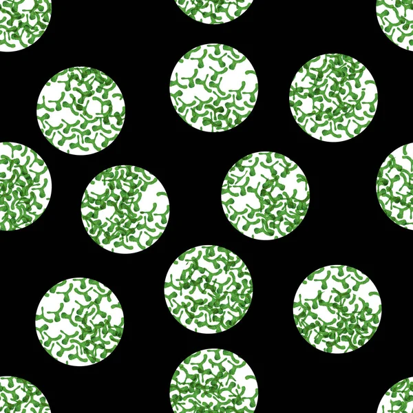 Σύγχρονη αφηρημένη πράσινο μοτίβο με στρογγυλά σχήματα — Φωτογραφία Αρχείου