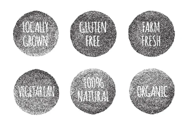 Natural, organic food, bio, eco labels and shapes