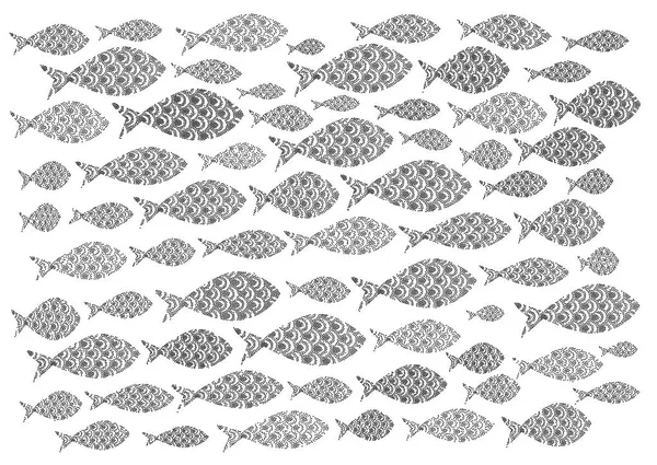 그래픽 점선된 바다 물고기 배경 — 스톡 사진