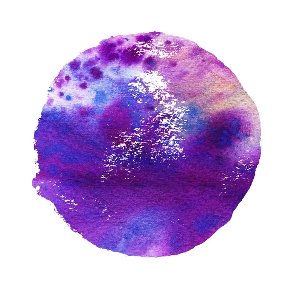 Círculo violeta escuro. Mancha de aquarela redonda — Fotografia de Stock