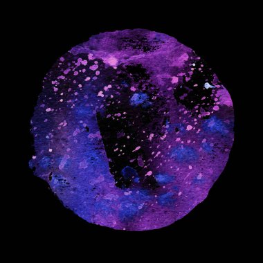 Koyu mor daire. Yuvarlak sulu boya lekesi