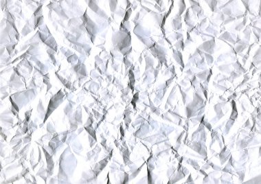 Beyaz arka plan buruşuk beyaz kağıt levha