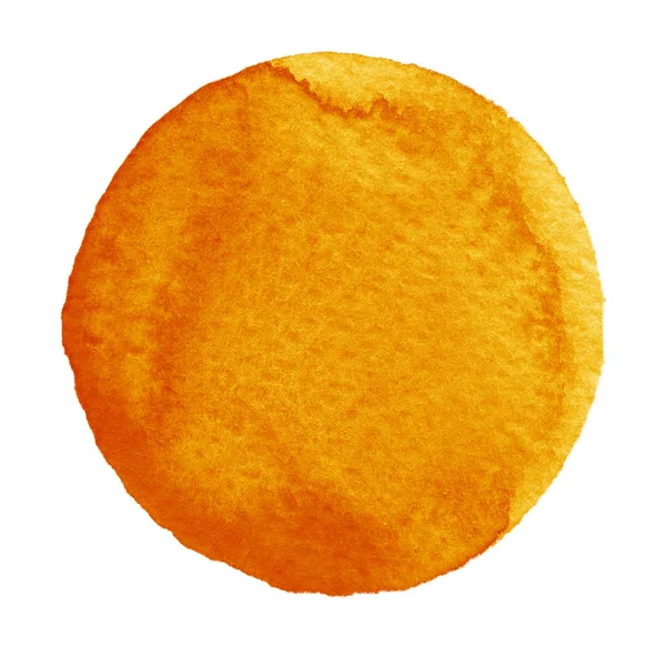 Watercolor orange circle on white background — Stock Photo, Image