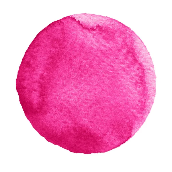 Akvarell rosa rölleka cirkel på vit bakgrund — Stockfoto