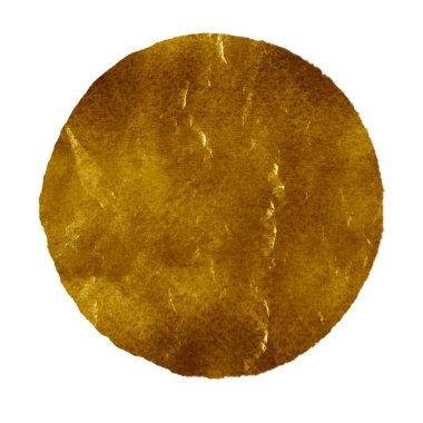 Beyaz zemin üzerine suluboya altın zeytin daire