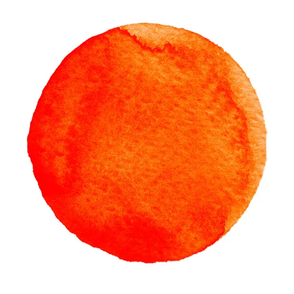 Acquerello fiamma arancio cerchio su sfondo bianco — Foto Stock