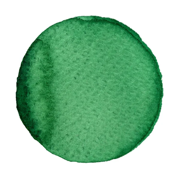 Acquerello cerchio verde su sfondo bianco — Foto Stock
