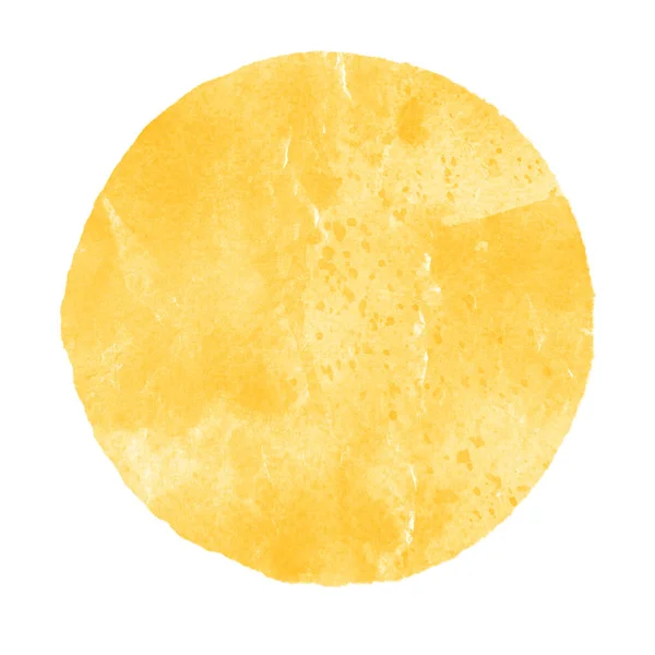 Ακουαρέλα κίτρινο κύκλο σε λευκό φόντο — Φωτογραφία Αρχείου