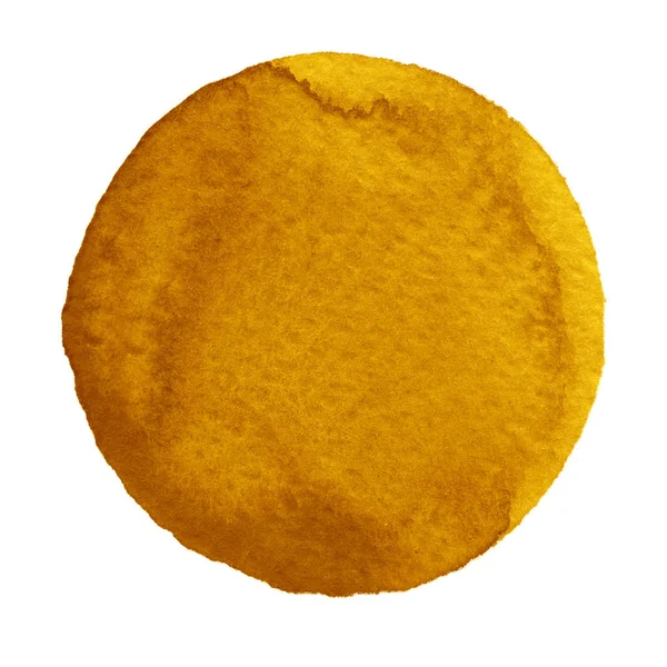 Acquerello giallo limone cerchio su sfondo bianco — Foto Stock