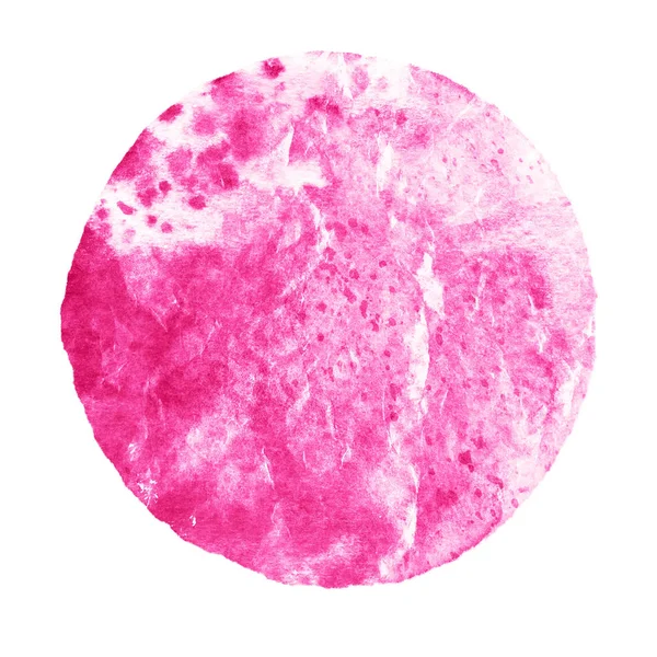 Círculo rosa abstrato aquarela isolado no branco — Fotografia de Stock