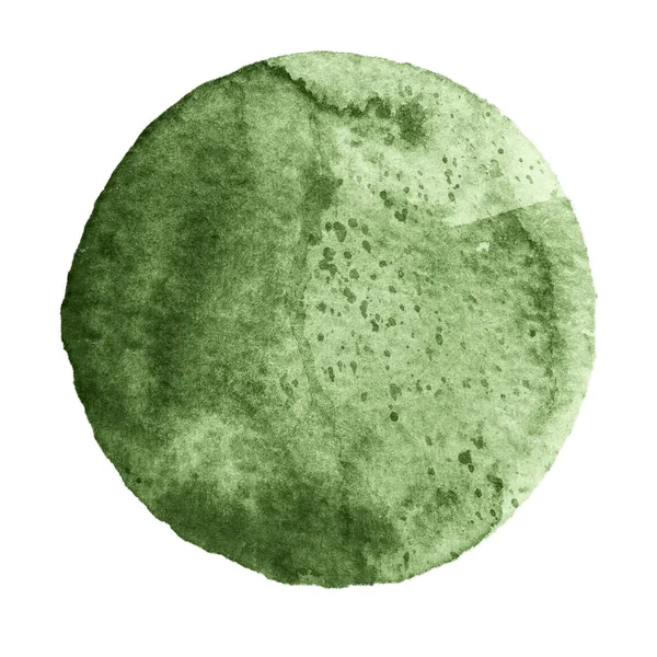 Акварельне зелене коло на білому тлі — стокове фото