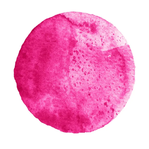 Aquarell rosa Kreis auf weißem Hintergrund — Stockfoto