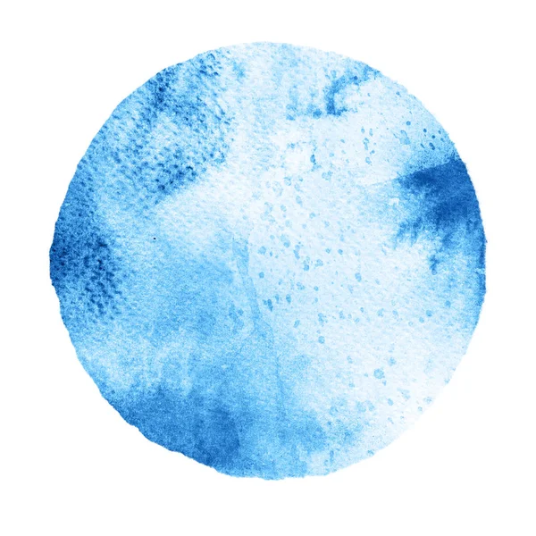 Aquarelle cercle bleu sur fond blanc — Photo