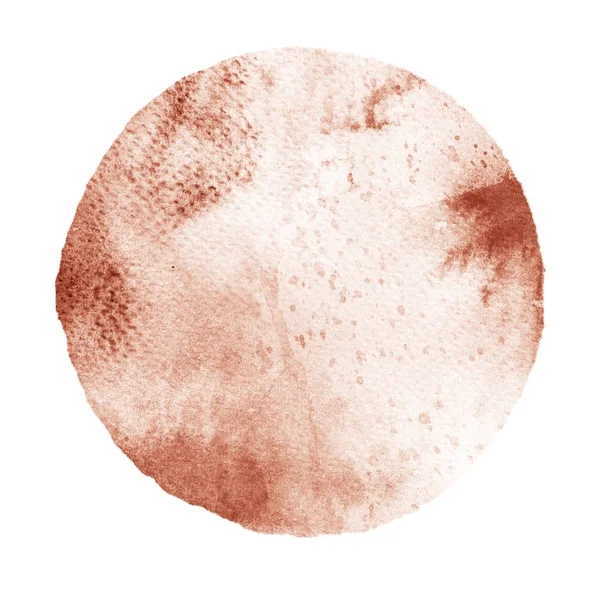 Ακουαρέλα αφηρημένη καφέ κύκλο που απομονώνονται σε λευκό — Φωτογραφία Αρχείου