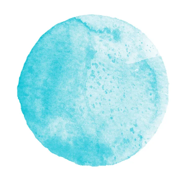 Círculo azul abstrato aquarela isolado no branco — Fotografia de Stock