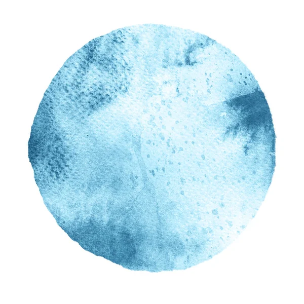 白で隔離水彩抽象青い円 — ストック写真