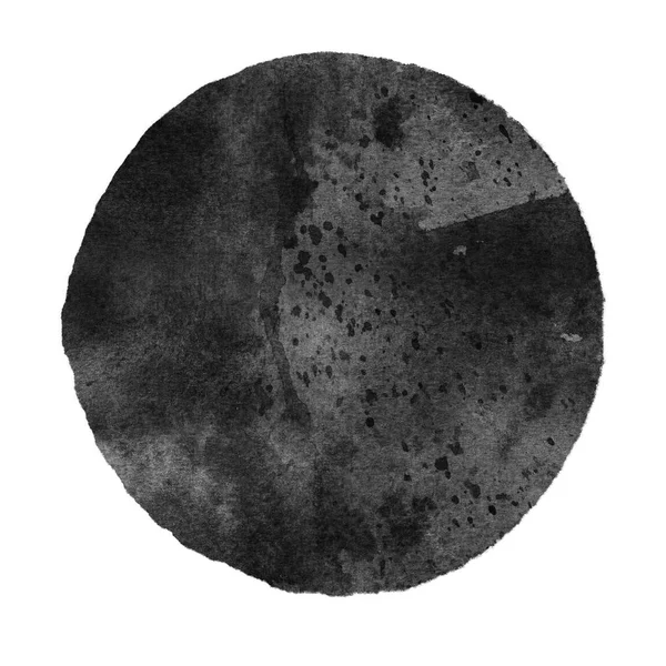 Акварельный абстрактный серый круг изолирован на белом — стоковое фото
